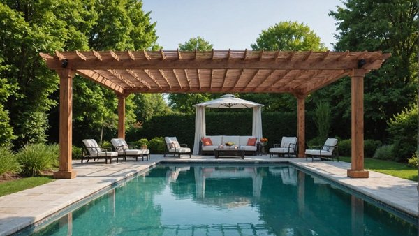 Harmonie parfaite : pergola piscine et pool house